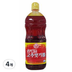 오뚜기 오쉐프 고추맛기름, 4개, 1.5L