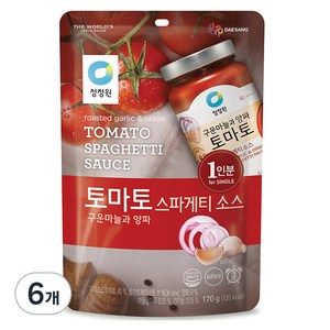 청정원 토마토 스파게티 소스 구운마늘과 양파, 170g, 6개