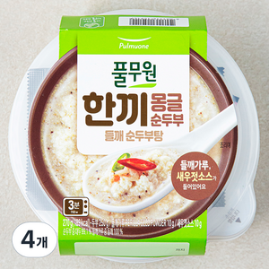 풀무원 한끼몽글순두부 들깨순두부탕 냉장, 270g, 4개