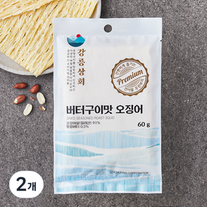 강릉상회 버터구이맛 오징어, 2개, 60g