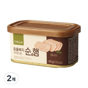 ORGA 동물복지 돼지로 만든 순햄 200g, 2개