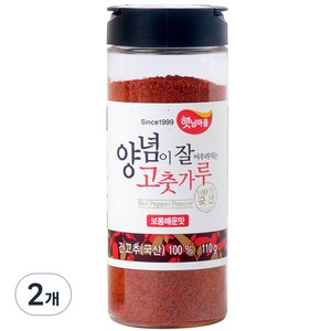 햇님마을 양념이 잘 어우러지는 국산 고춧가루 보통매운맛, 110g, 2개