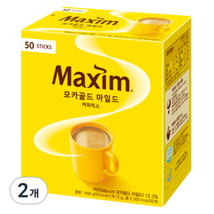 맥심 모카골드 마일드 커피믹스, 12g, 50개입, 2개