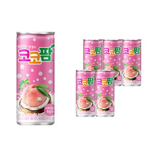 코코팜 피치핑크 복숭아, 240ml, 6개