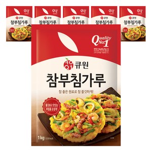 큐원 참 부침가루, 1kg, 6개