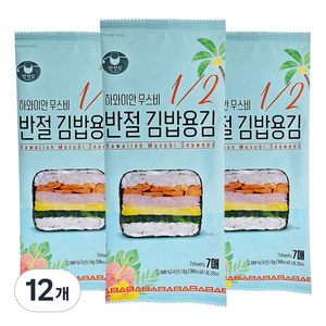 만전김 반절 김밥용 김 리필 7p, 8g, 12개