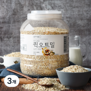 바른곡물 부드러운 퀵오트밀, 2kg, 3개