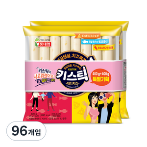 롯데웰푸드 키스틱 체다치즈 소시지, 25g, 96개