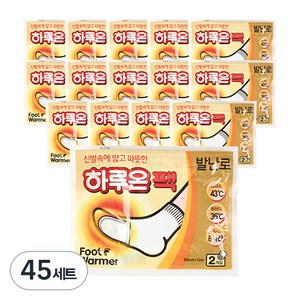 [국내생산] 하루온 팩 파스형 발난로 2p 40g, 45세트