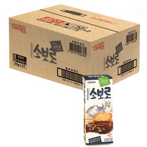 크라운 소복소복 소보로 과자, 60g, 24개