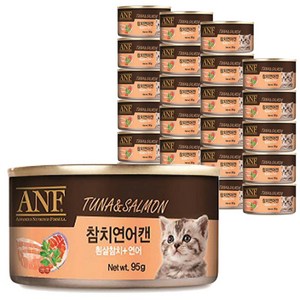 에이엔에프 고양이 캔 생선, 혼합맛(참치/연어), 95g, 24개