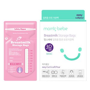 맘스베베 베이직 일회용 모유저장팩 180ml, 30개입, 1개