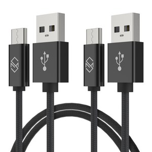 신지모루 메탈릭 USB-C타입 고속충전 케이블 2m, 블랙, 2개