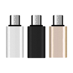 칼론 USB TYPE C to mico 5pin 변환젠더 ET-C5P 3개, 블랙+실버+골드, 1세트