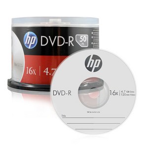 HP DVD-R 공디스크 16X 4.7GB 50p + 케익 케이스