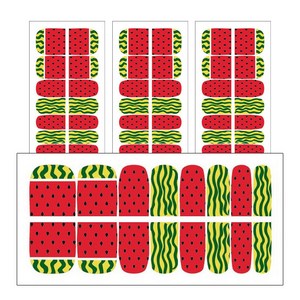 아리코 네일아트 컬러패션 발톱 스티커, 워터메론, 4개
