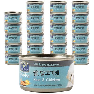 벨버드 자연밥상 쌀닭고기 원형캔 강아지간식 100g, 혼합맛(쌀/닭고기), 24개