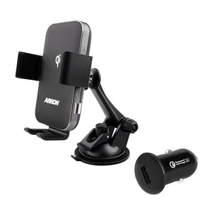 ARKON 무선N오토 FOD 차량용 유리 대쉬 무선충전 핸드폰 거치대 AWC379 + 시거잭 세트, 1세트, 혼합색상