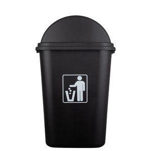 인테리어 슬림 쓰레기통 45L, 블랙