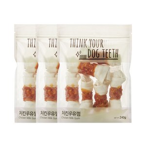 띵크유어도그티 반려견 띵독껌 6개입, 혼합맛(치킨/우유), 240g, 3개