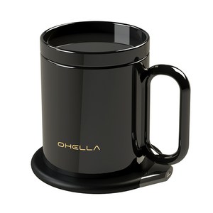 앱코 OHELLA 휴대용 보온 머그컵 350ml, 블랙, 1개