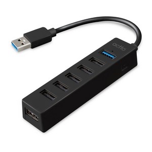 엑토 라츠 USB 3.0 앤 2.0 7포트 USB허브 HUB-35, 블랙