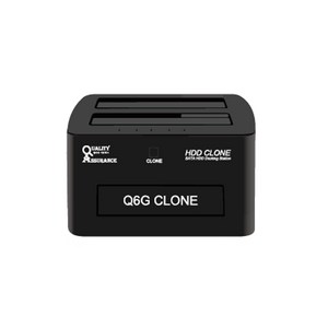 퀄리티어슈런스 2BAY 하드 도킹 스테이션 Q6G CLONE + USB 3.0 케이블 + 전원 어댑터, 1개