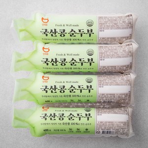 생채움 국산콩 순두부, 400g, 4개