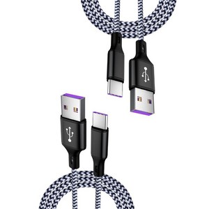 위드웍스 USB 5A 초고속 타입C 충전 케이블 2p 세트, 2m, 블랙, 2개