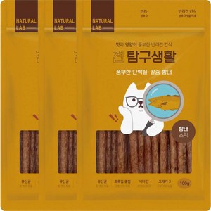 내츄럴랩 견 탐구생활 건조간식, 황태, 100g, 3개