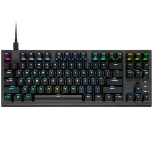 커세어 K60 RGB PRO TKL OPX 광적축 텐키리스 게이밍 기계식 유선 텐키리스 키보드, 블랙, RGP0140, 적축