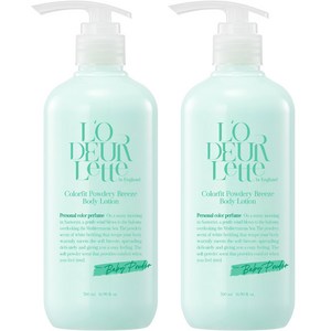 로더렛 인 잉글랜드 컬러핏 파우더리 브리즈 바디 로션 베이비 파우더향, 2개, 500ml