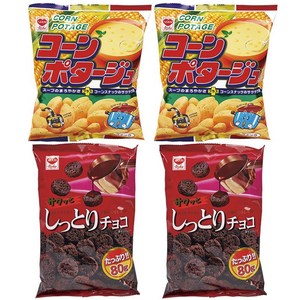 리스카 해피타임 듀오 과자 2종 x 2p 세트, 콘포타지 75g x 2p + 싯토리초코 80g x 2p, 1세트