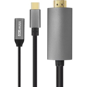 솔탑 USB C타입 4K 60Hz HDMI 미러링 100W 충전케이블 SOLTOP-947, 혼합색상, 1개, 1.8m