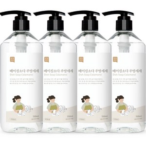 쉼표 365 베이킹소다 대용량 주방세제 깔라만시, 750ml, 4개