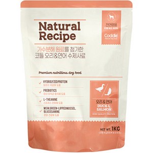 코들 강아지 네이처 레시피 가수분해 프리미엄 습식 수제사료 오리 & 연어 5p, 오리+연어, 1kg, 1세트