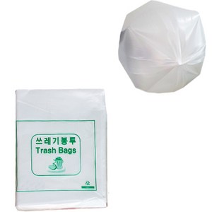 크린메이트 배접 비닐봉투 흰색 20p, 40L, 1개