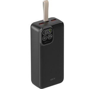 스카이 필 PD 30 22.5W LCD 디스플레이 고속 충전 보조배터리 30000mAh, 블랙, SKY-PD30