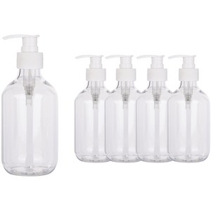 선동상사 펌프 공병 로션 샴푸 용기 300ml, 흰색캡, 5개