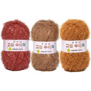 yana 고급 수세미 뜨개실 80g x 3종 + 도안 3종 세트, X7 어텀뮤트, 1개