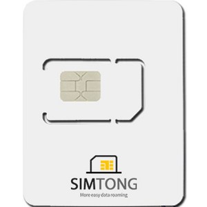 SIMTONG 동남아 포함 4개국 공용 유심칩, 6일, 매일 1GB 소진후 저속무제한, 1개