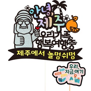 비비드레인 제주도 여행 토퍼 + 픽 세트, 42 안녕제주 우리가족, 1세트