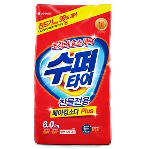 수퍼타이 찬물전용 베이킹소다 플러스 분말세제 리필, 6kg, 1개