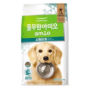 풀무원 전연령 아미오 시원하개 강아지 기능성 사료, 장/유산균, 1.5kg, 1개