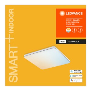 레드밴스 스마트 플러스 리모컨 와이파이 LED 사각방등 55W, 화이트