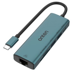 컴스 USB C타입 멀티 허브 외장형 랜카드 PD 85W 지원 카드리더기 FW975, 그레이, 1개