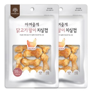 아껴줄게 강아지 치실껌 닭고기말이 간식 7p, 닭고기, 56g, 2개