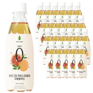 넛츠그린 제로스파클링 자몽블랙티, 340ml, 24개