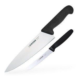 기셀 셰프 나이프 블랙 2종, 1세트, 셰프나이프 20cm + 과도 11cm