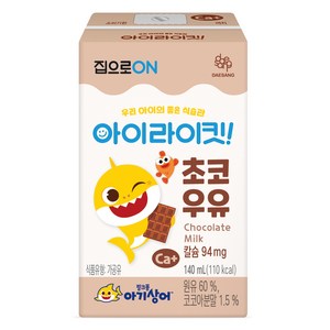 아이라이킷 핑크퐁 아기상어 초코 우유, 140ml, 24개